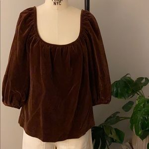 Vintage Velvet Peasant Blouse